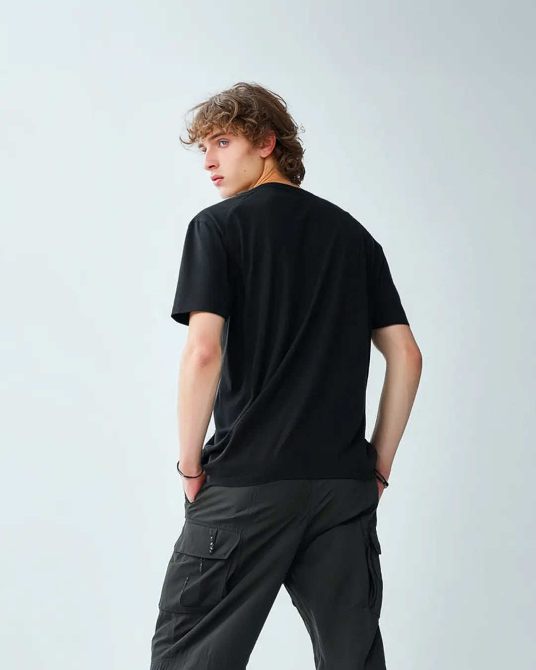 Solid Black Supima Cotton (Round Neck T-shirt)