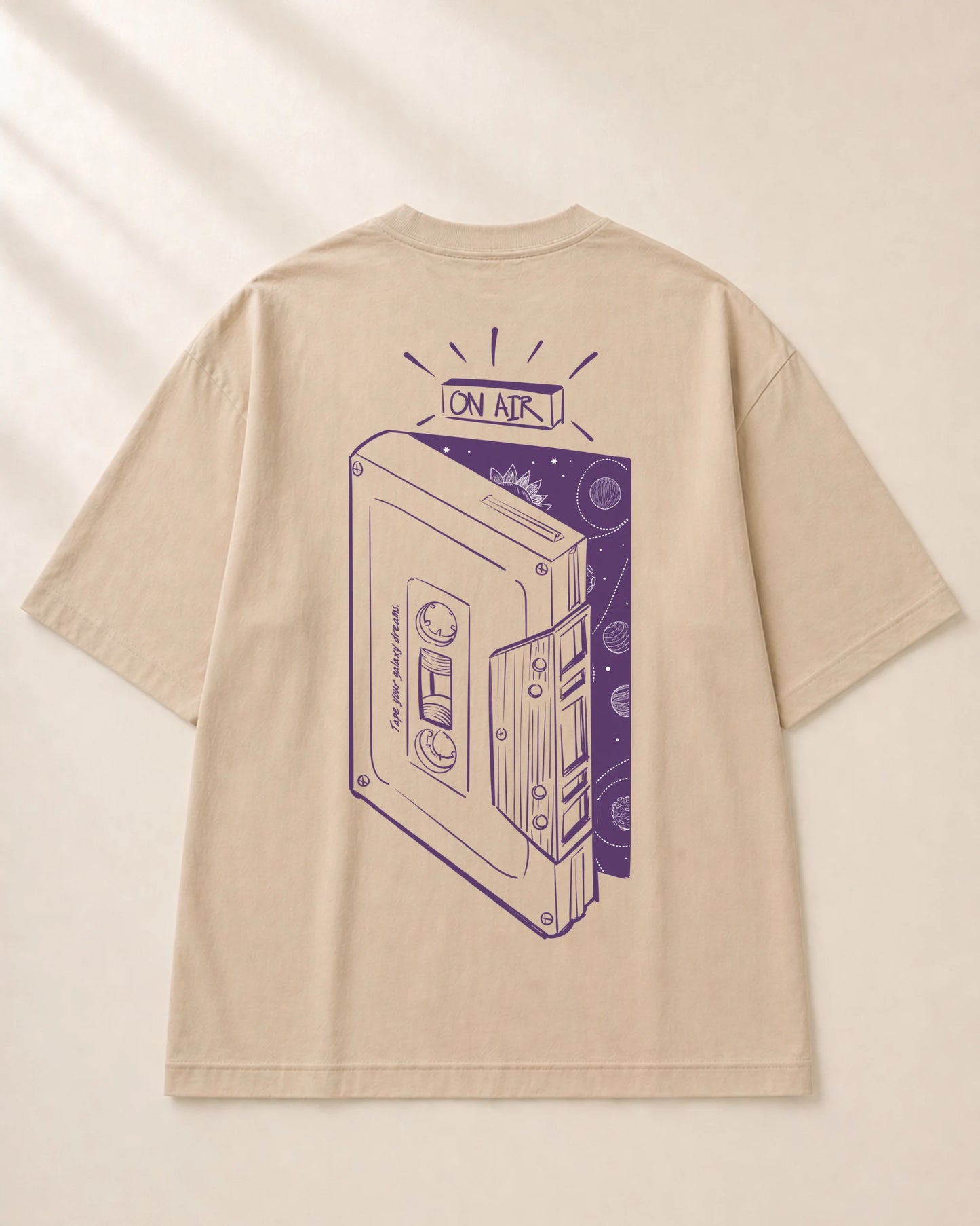 Galaxy Dreams Beige Oversized T-Shirt India | Bee & Beaver