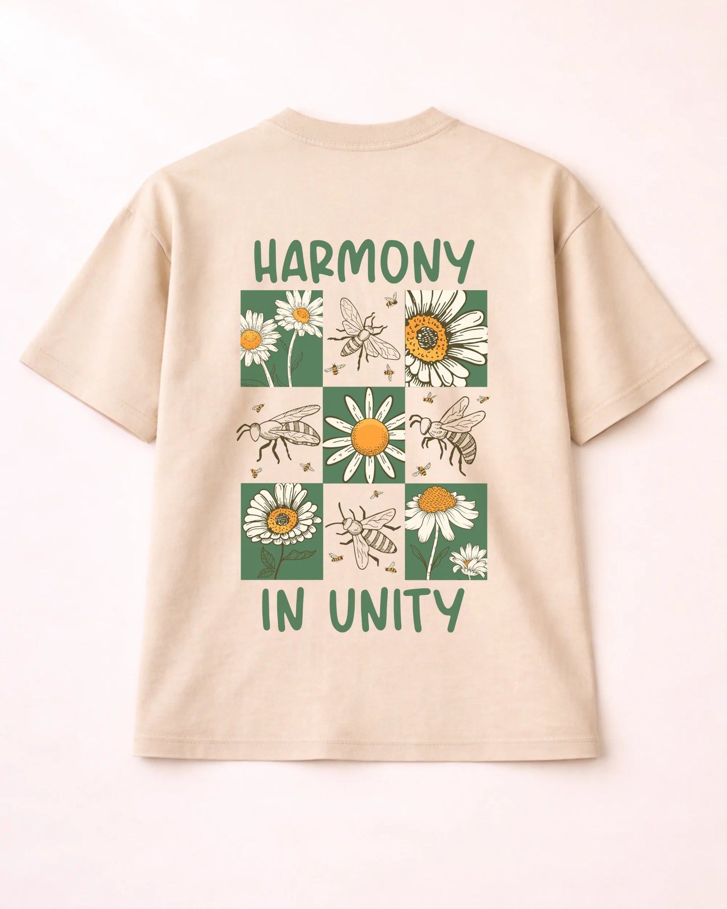 Harmony in Unity Beige Oversized T-Shirt India | Bee & Beaver