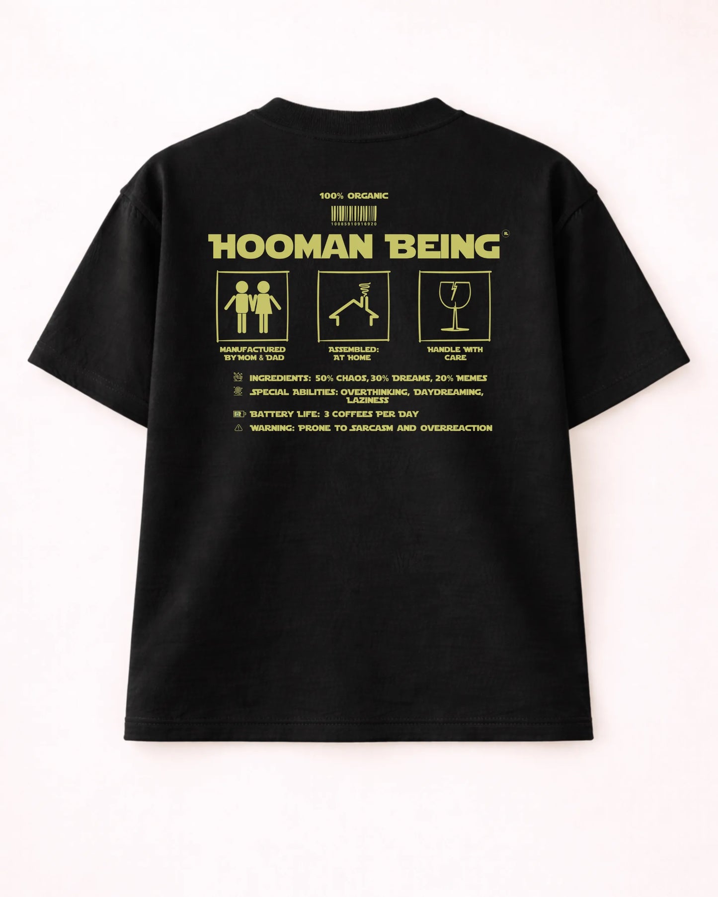 Hooman Being Black Oversized T-Shirt India | Bee & Beaver
