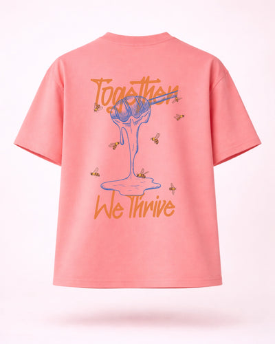 Together We Thrive Pastel Pink Community Graphic Tee India | Bee & Beaver