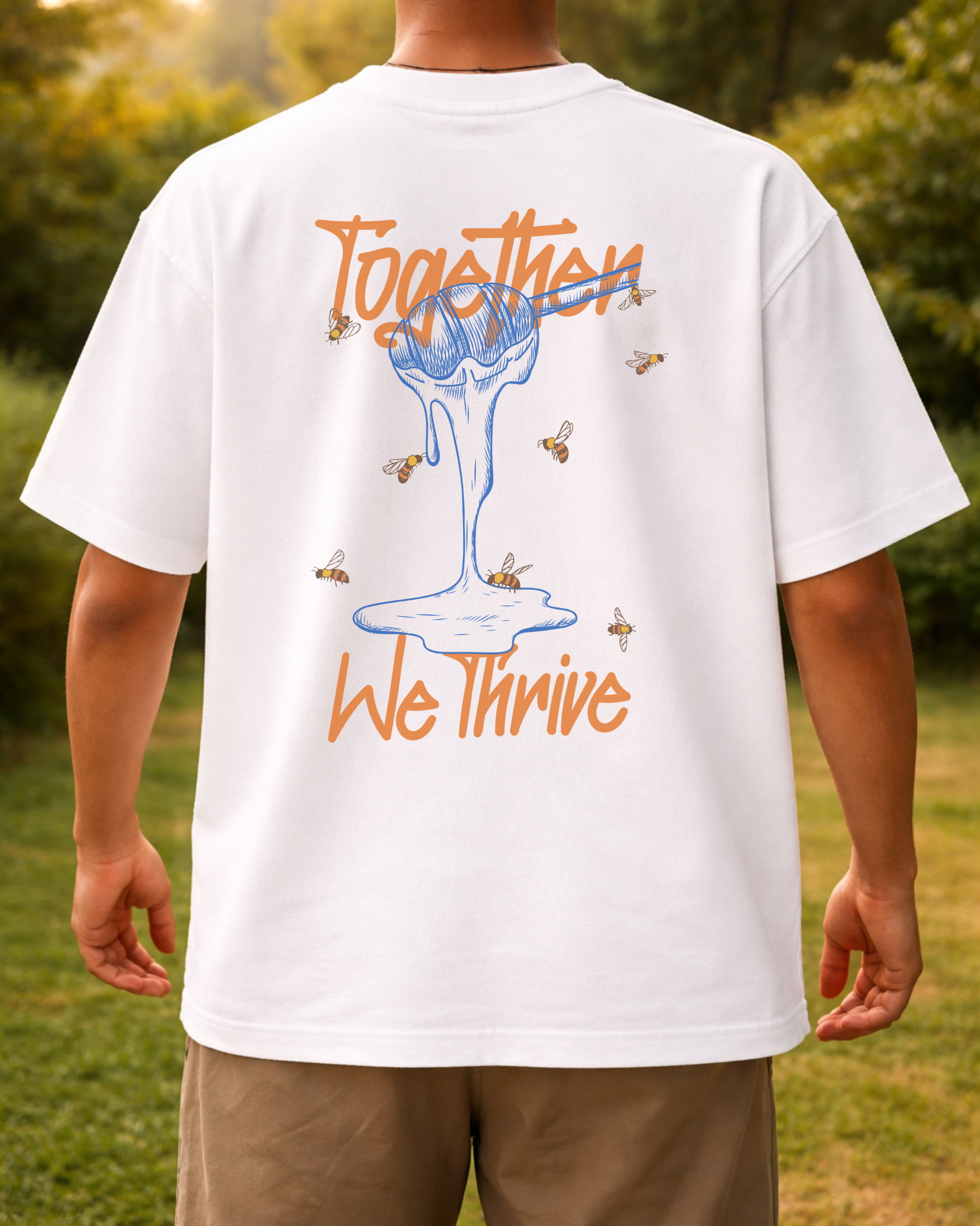 Together We Thrive Back Print Oversized T-Shirt | Bee & Beaver