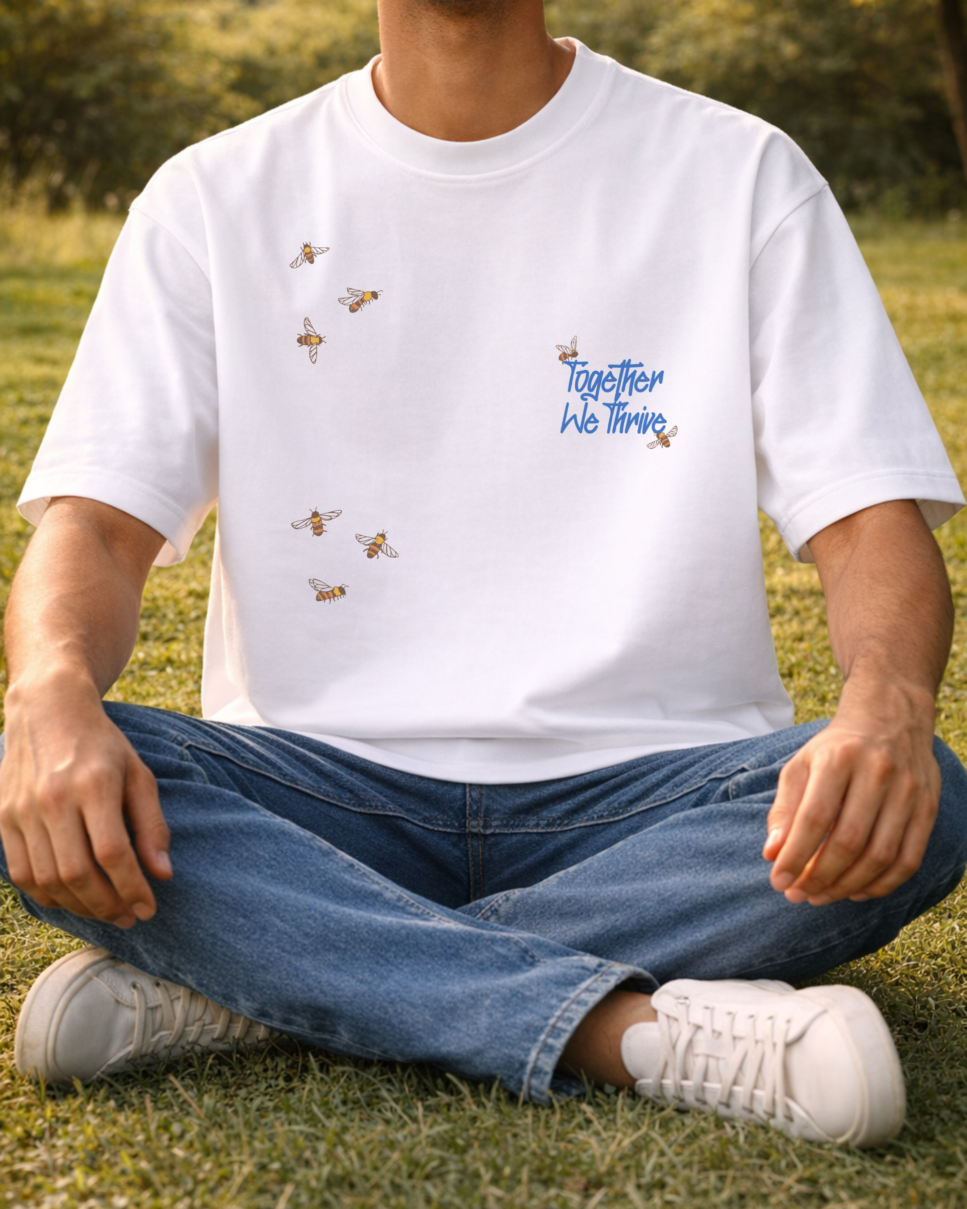 Together We Thrive 240 GSM Drop Shoulder Tee | Bee & Beaver