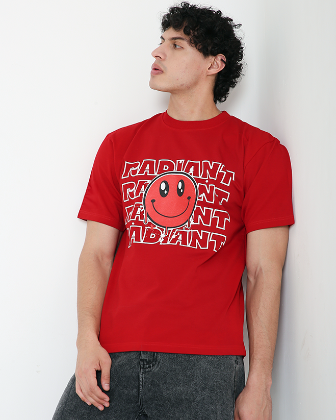 Radiant Smiley - Crimson Red