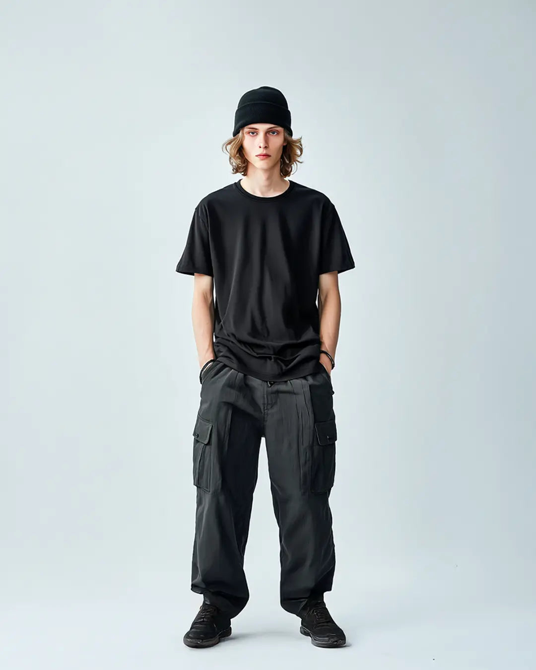 Solid Black Supima Cotton (Round Neck T-shirt)