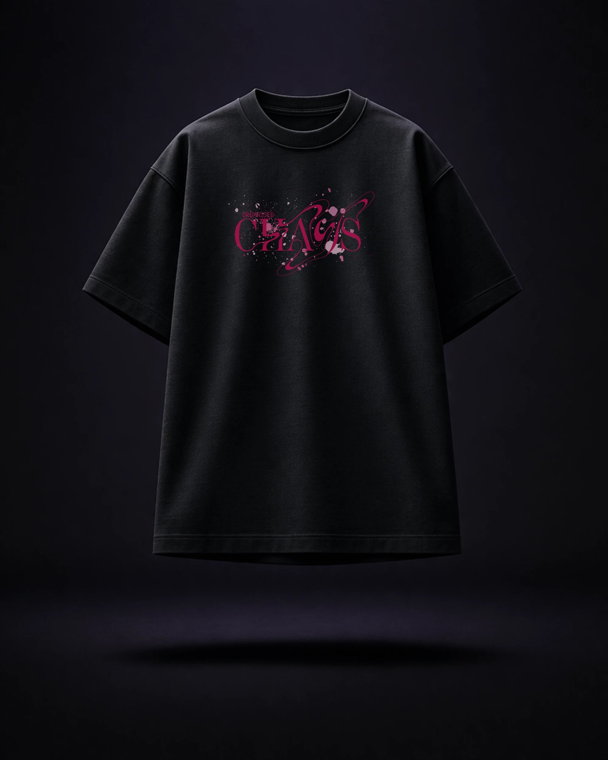 Organised Chaos — Black Oversized T-Shirt | Bee & Beaver