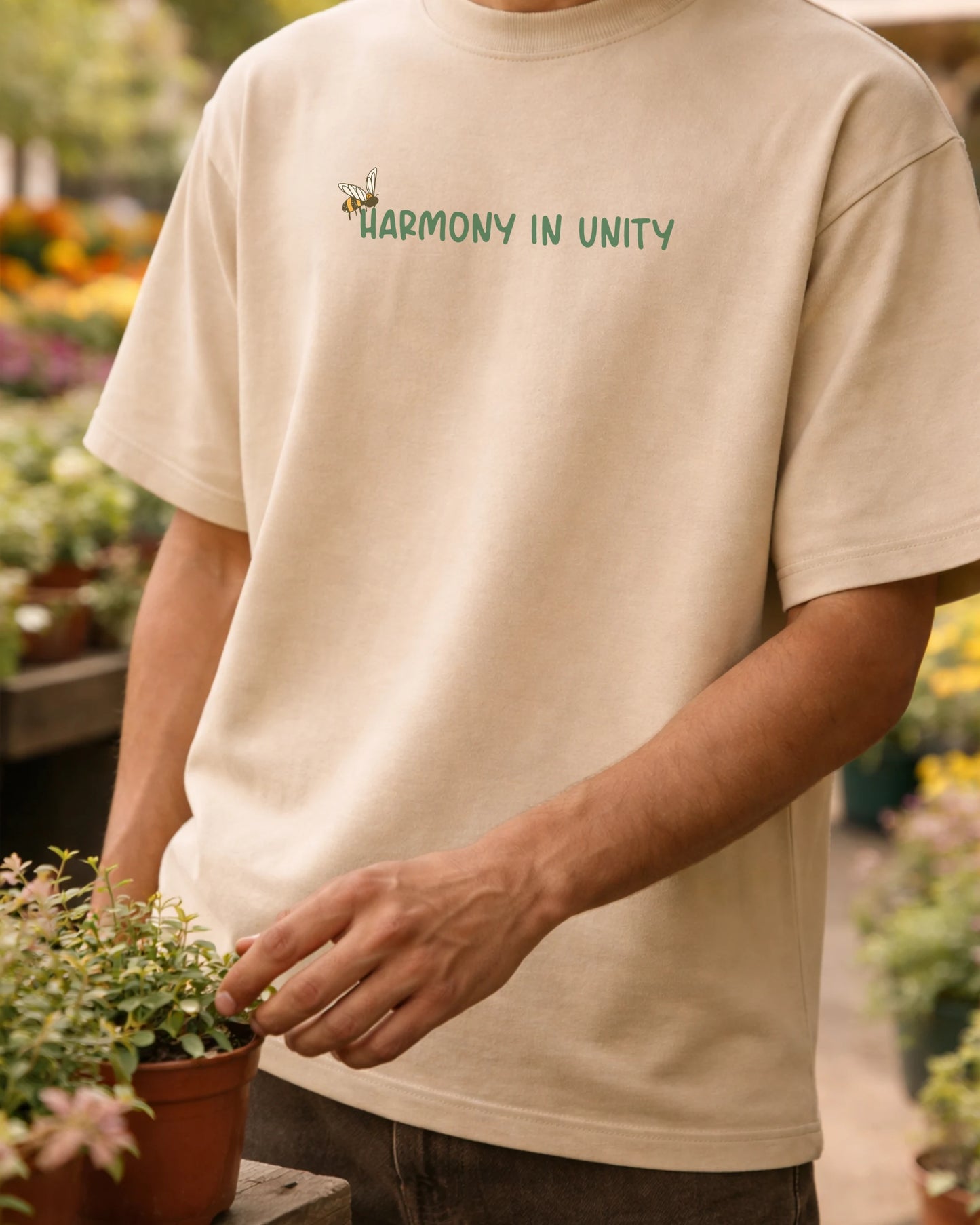 Harmony in Unity 240 GSM Drop Shoulder Oversized Tee | Bee & Beaver