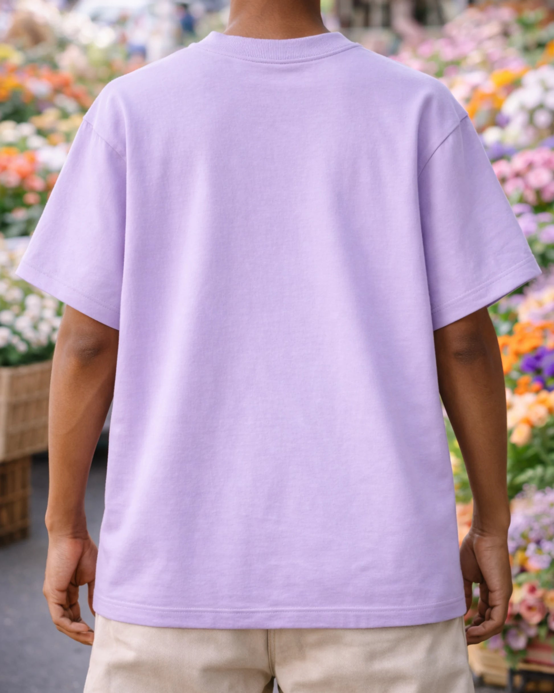 Lavender Unisex Solid Oversized T-Shirt | Bee & Beaver