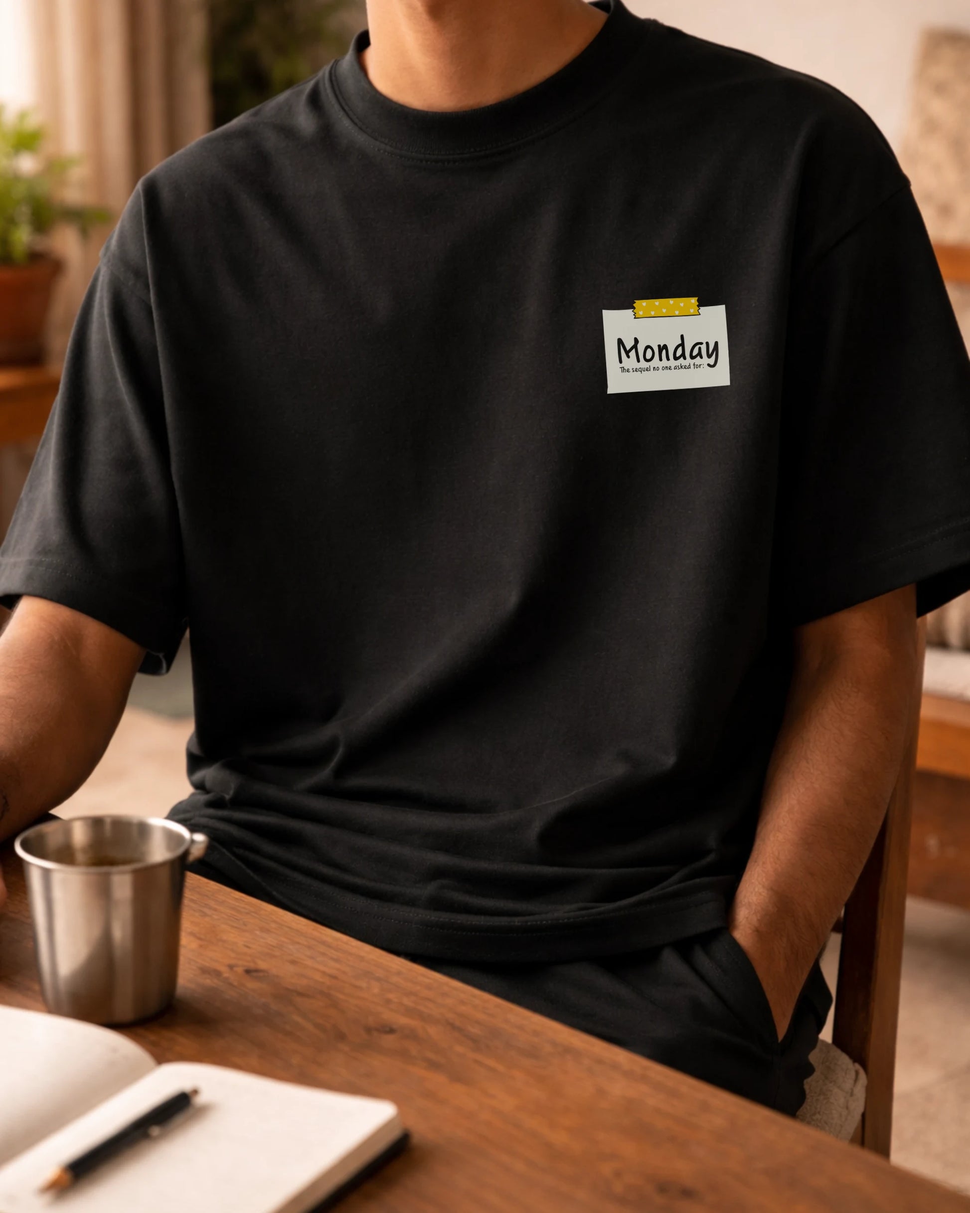 Monday Blues 240 GSM Drop Shoulder Oversized Tee | Bee & Beaver