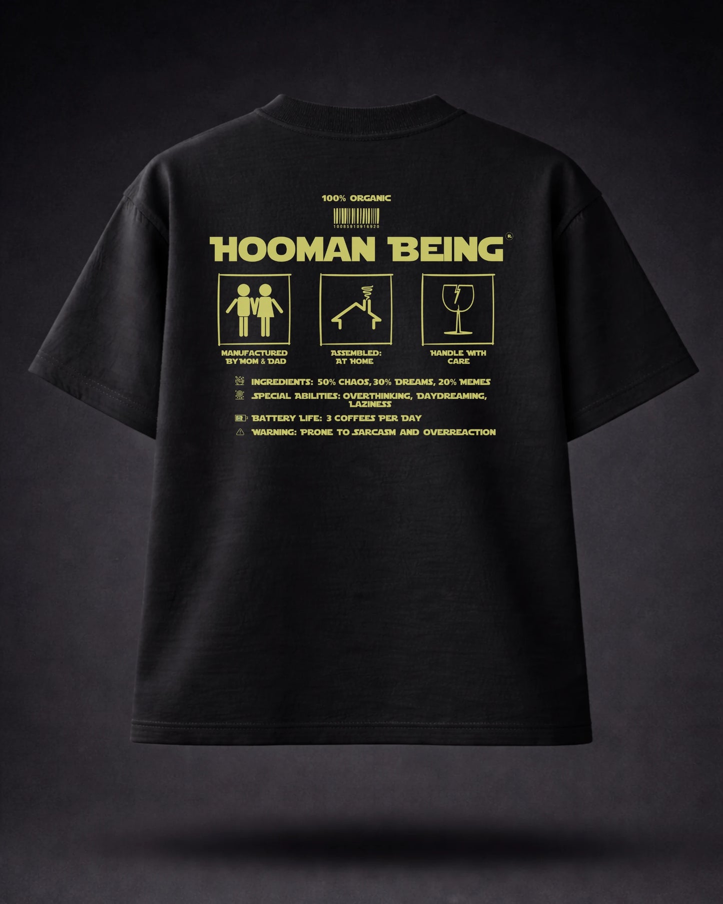 Hooman Being Black Funny Graphic Tee India | Bee & Beaver