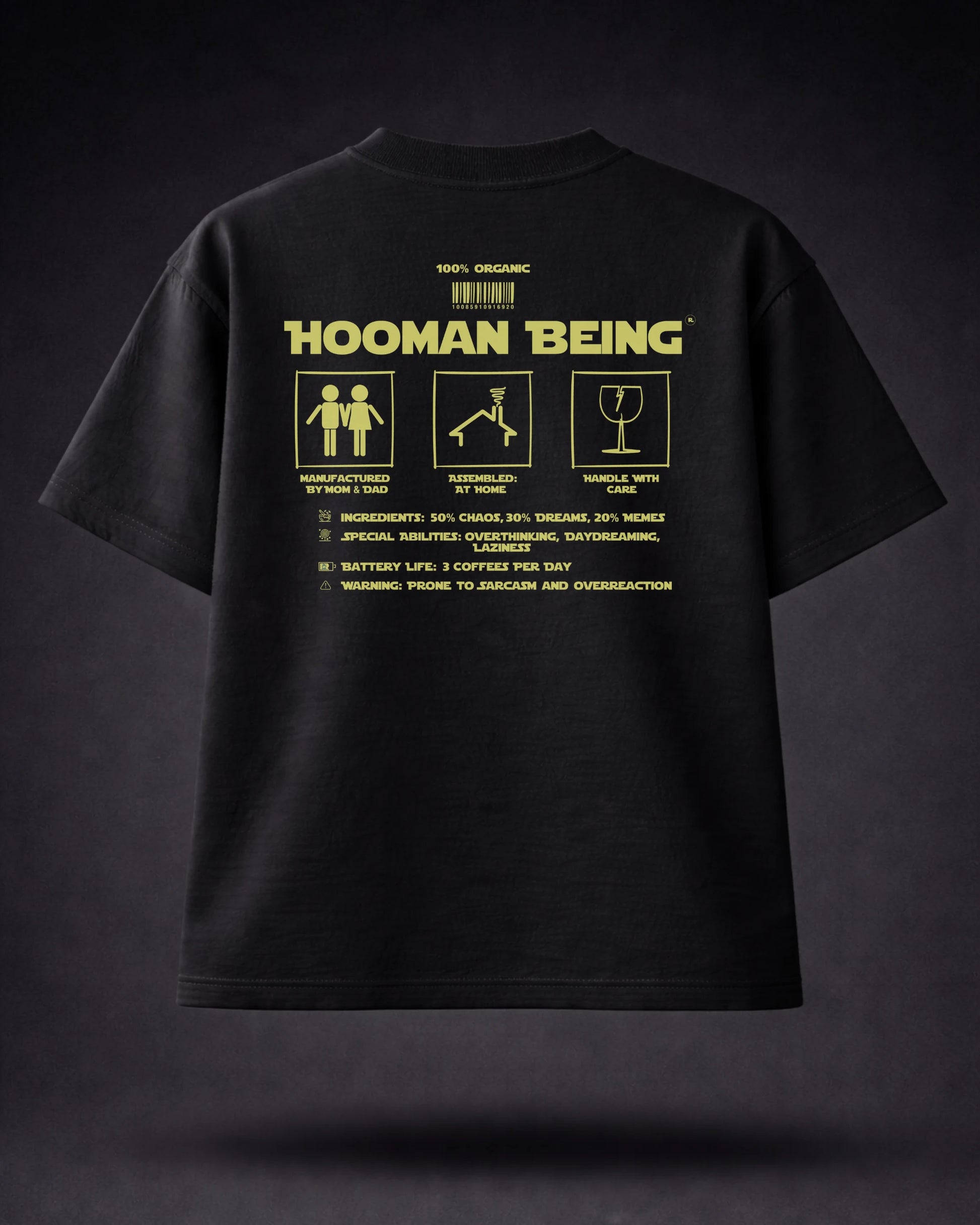 Hooman Being Black Funny Graphic Tee India | Bee & Beaver