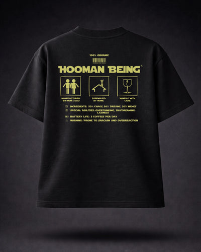 Hooman Being Black Funny Graphic Tee India | Bee & Beaver