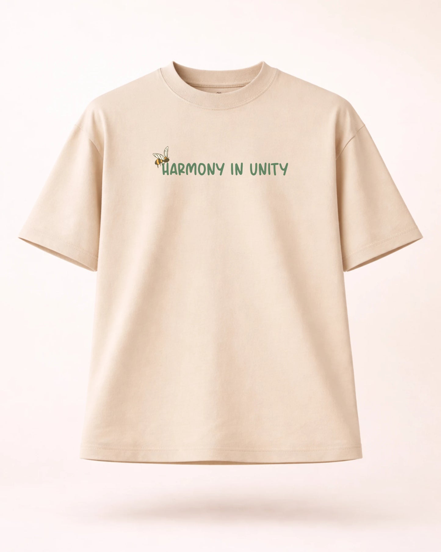 Harmony in Unity — Beige Oversized T-Shirt | Bee & Beaver