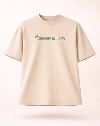Harmony in Unity — Beige Oversized T-Shirt | Bee & Beaver