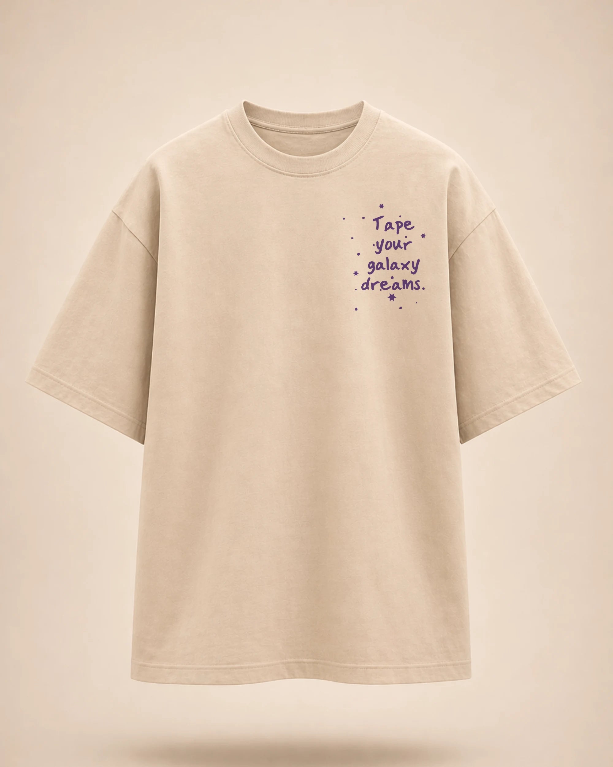 Galaxy Dreams — Beige Oversized Tee | Bee & Beaver