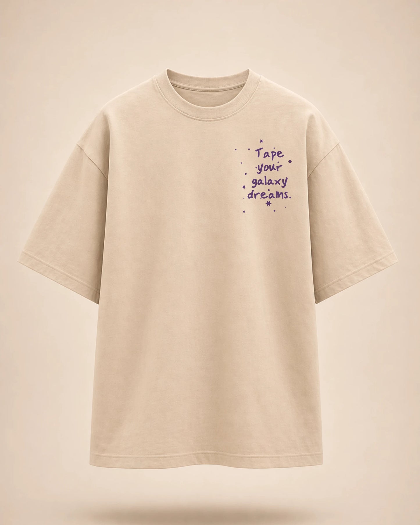 Galaxy Dreams — Beige Oversized T-Shirt | Bee & Beaver