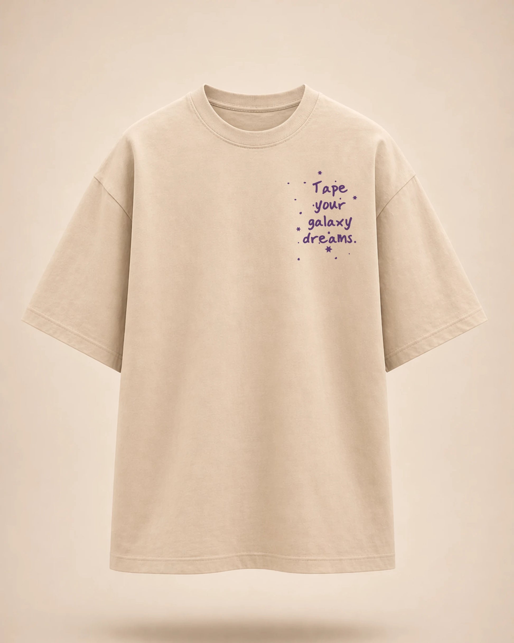Galaxy Dreams — Beige Oversized T-Shirt | Bee & Beaver