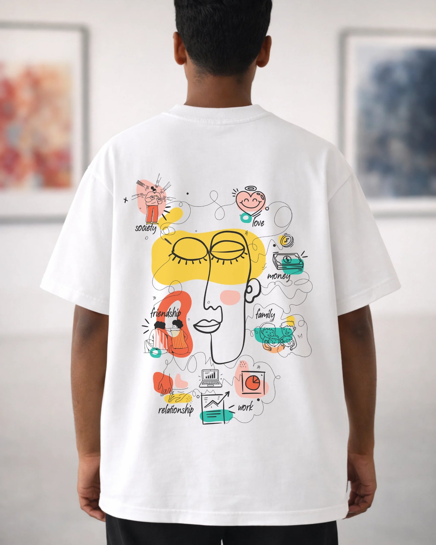 Beautiful Chaos Back Print White Graphic Tee | Bee & Beaver