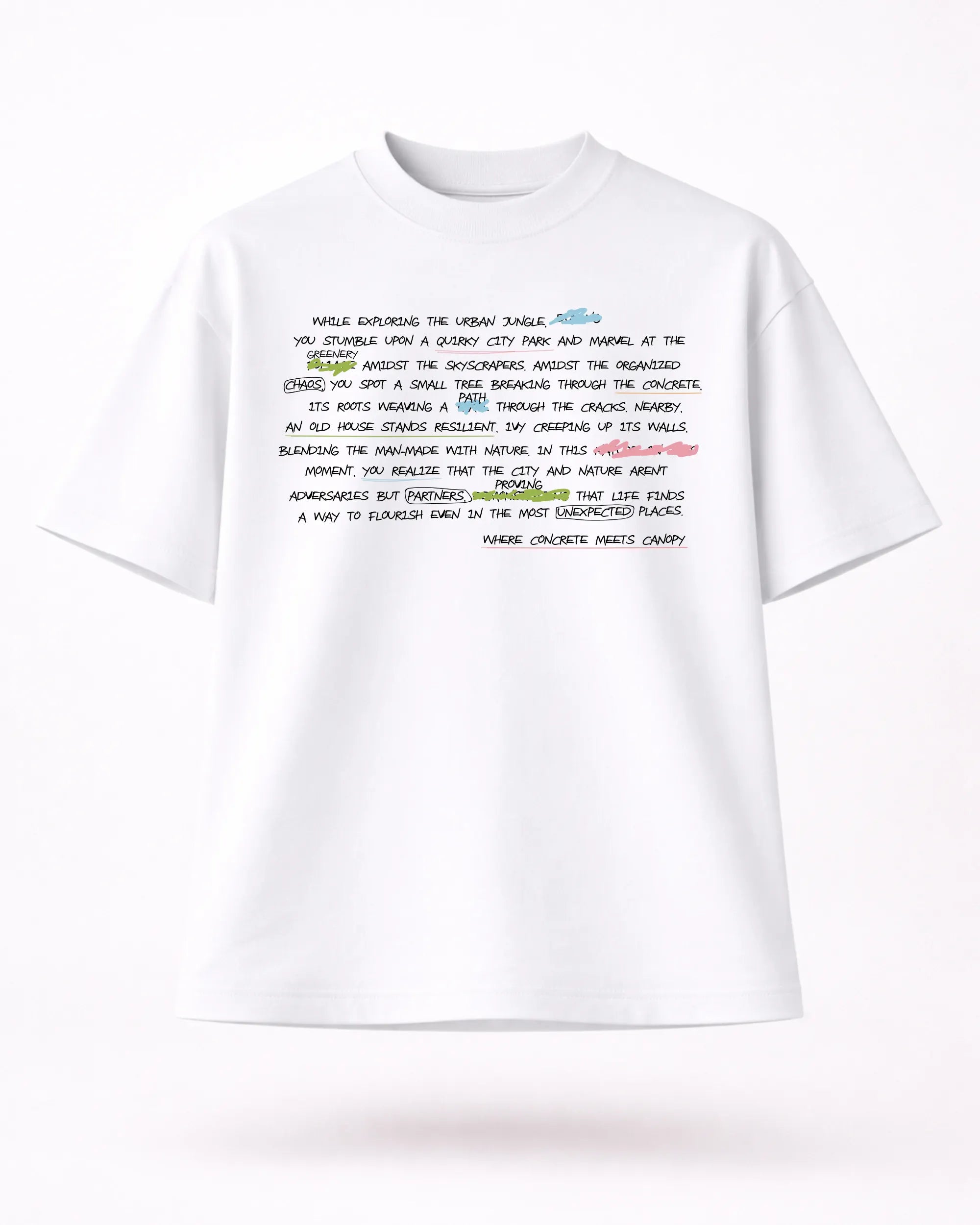 Urban Nature — White Oversized Tee | Bee & Beaver