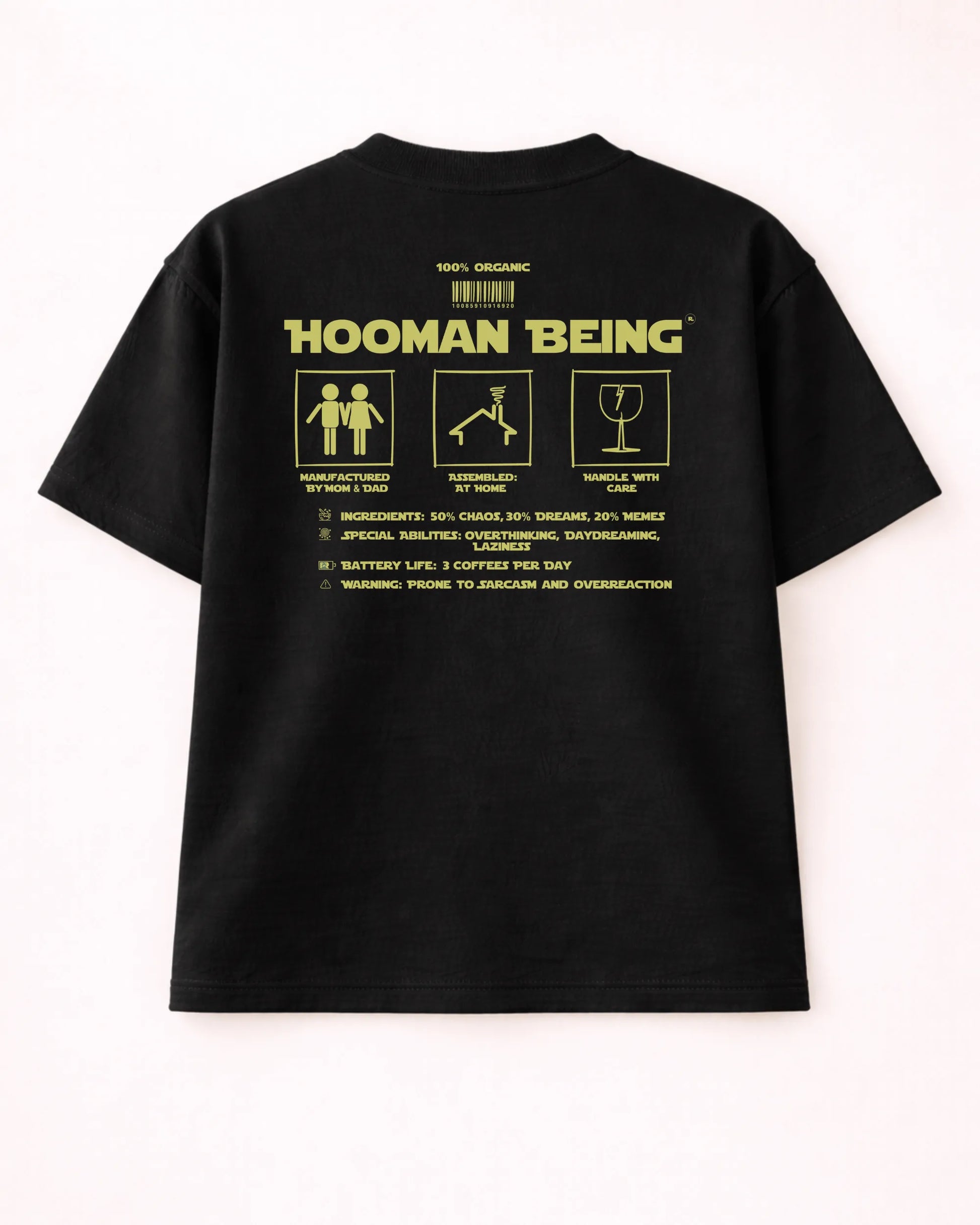 Hooman Being Black Oversized T-Shirt India | Bee & Beaver