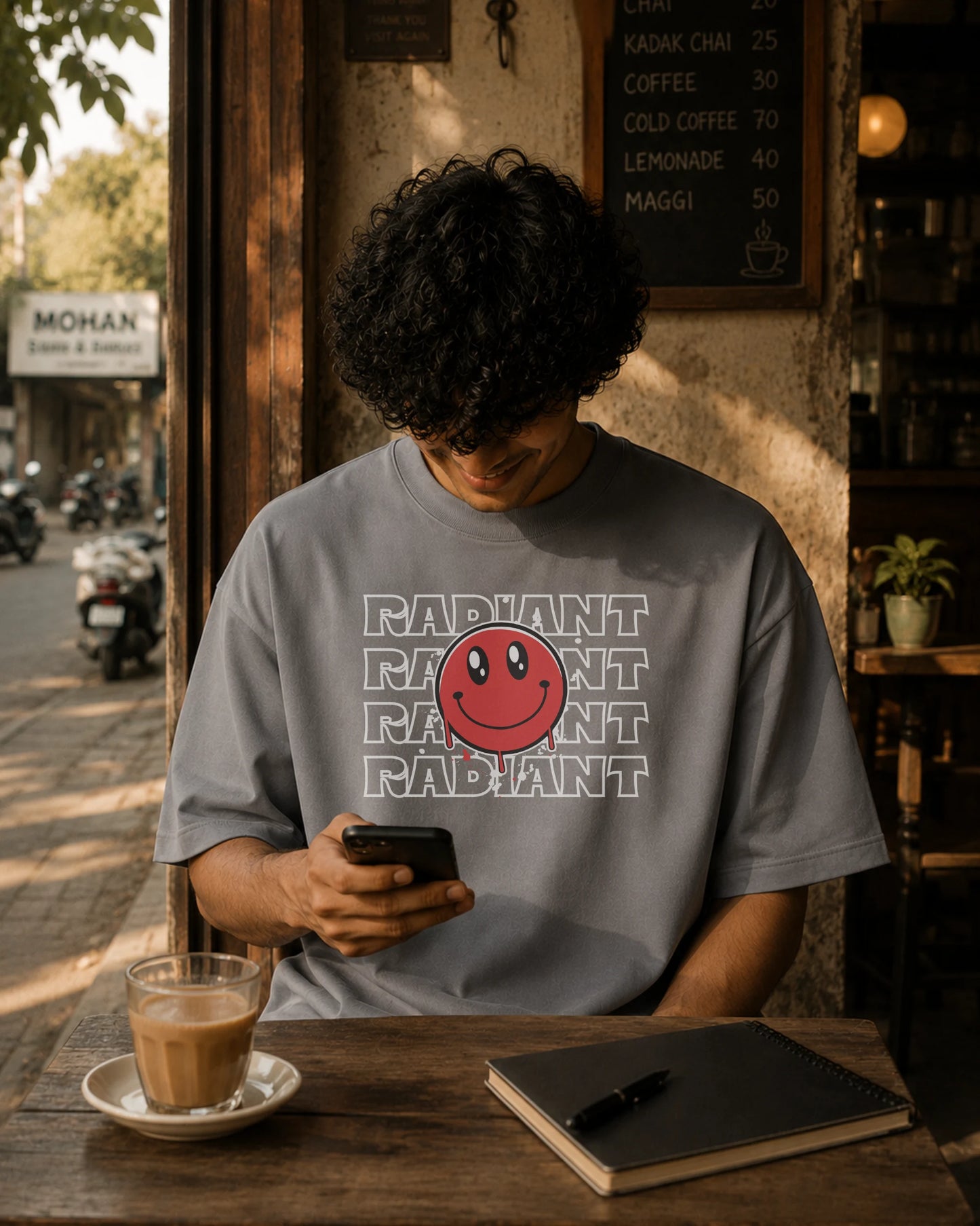 Radiant Smiley — Cool Grey — 5