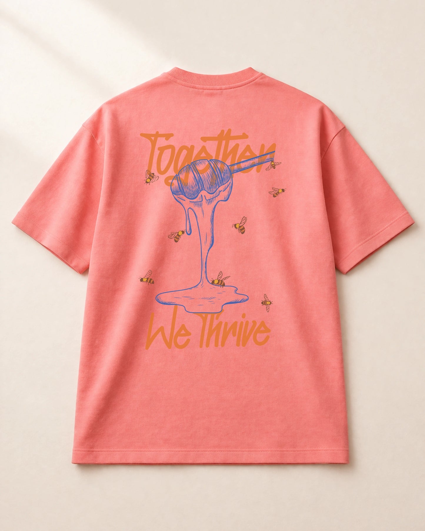 Together We Thrive Pastel Pink Oversized T-Shirt India | Bee & Beaver