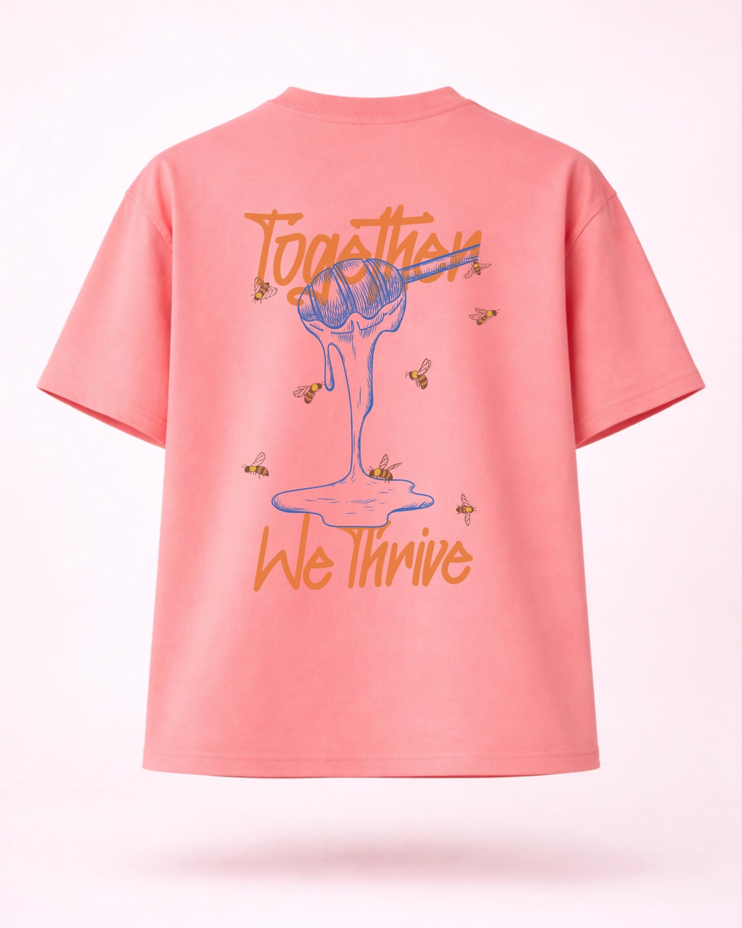 Together We Thrive Pastel Pink Community Graphic Tee India | Bee & Beaver