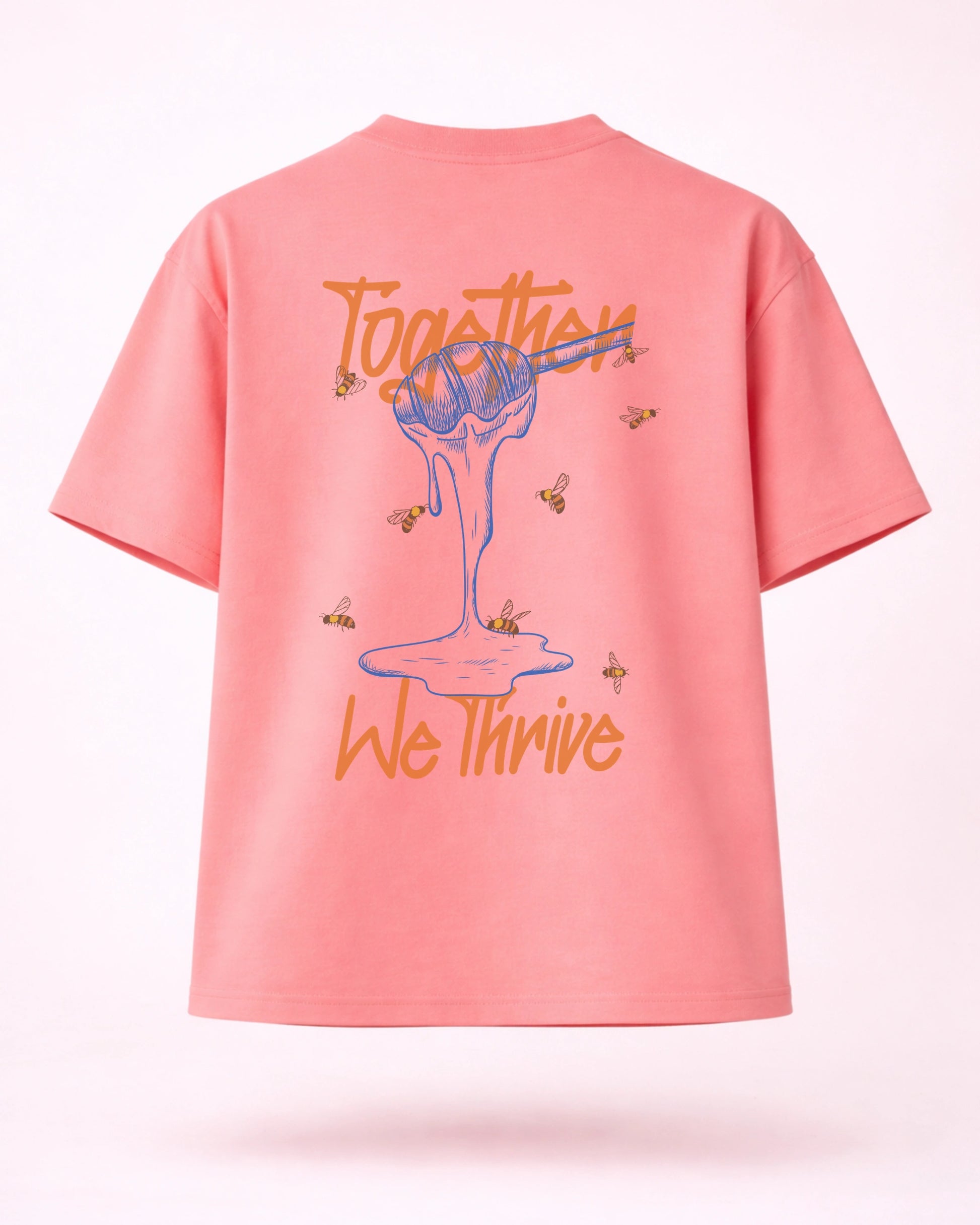 Together We Thrive Pastel Pink Community Graphic Tee India | Bee & Beaver
