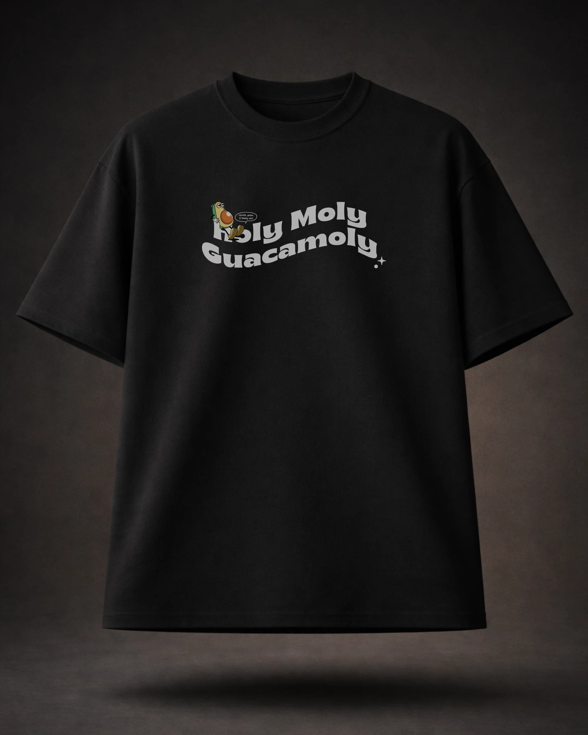 Holy Moly Guacamoly — Black Oversized T-Shirt | Bee & Beaver